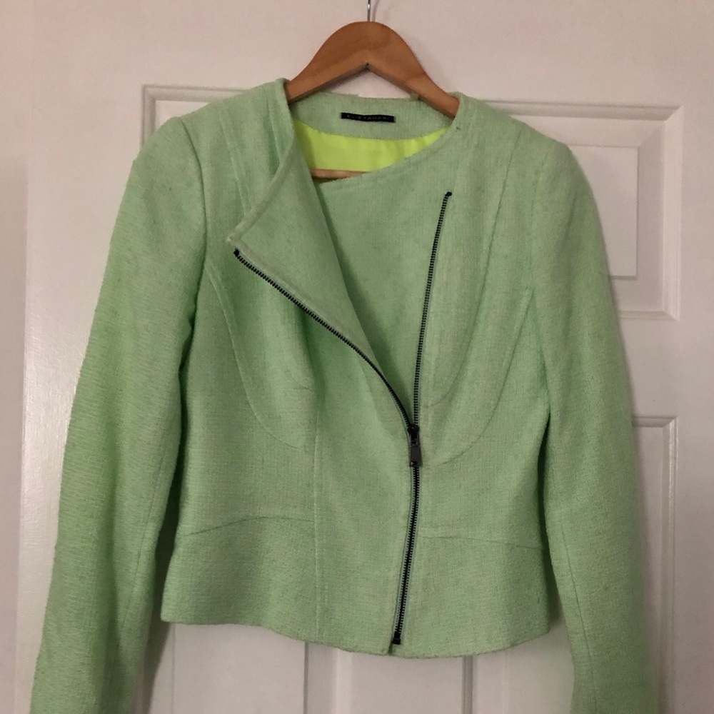 Elie Tahari waist length knit jacket.